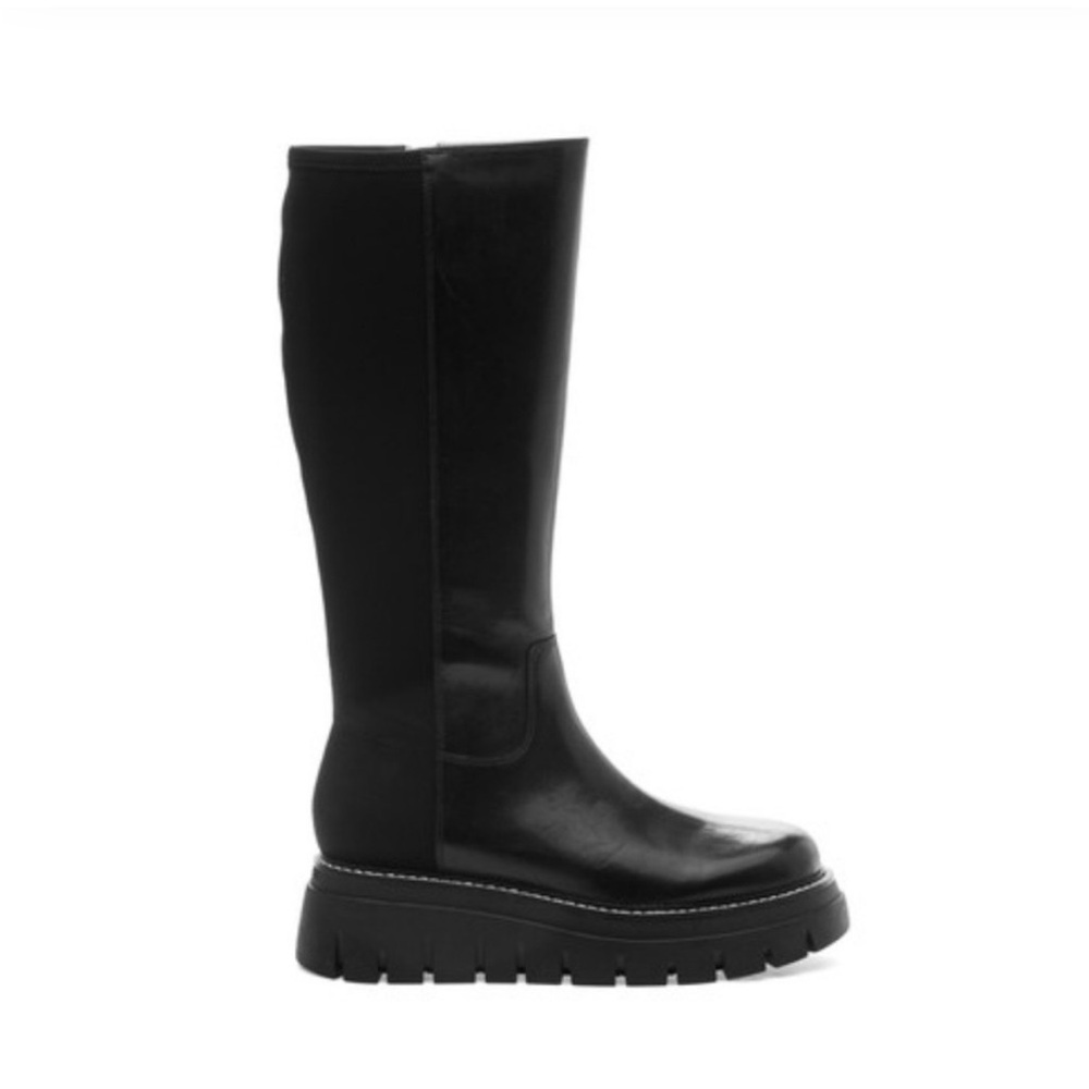NWT J/SLIDES TYRONE Black Leather Knee High Boot - Picture 2 of 12
